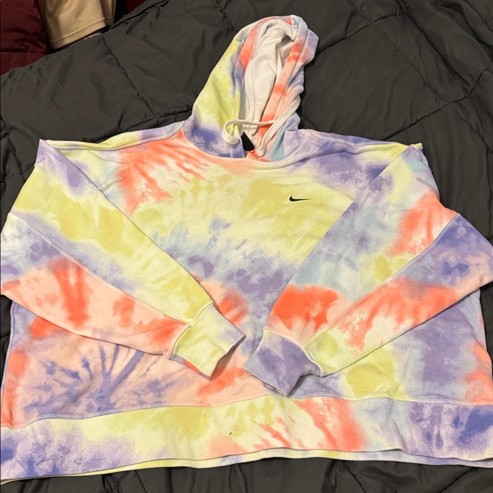 Nike Multicolor Tie-Dye crop Hoodie